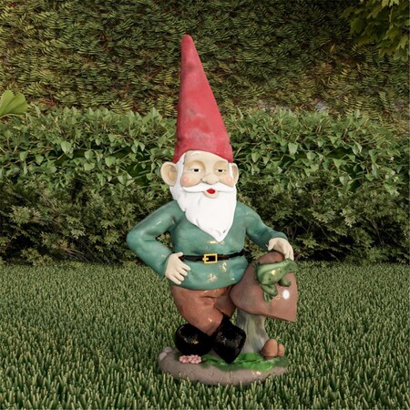 Grillgear Lawn Gnome Statue-Fun Classic Style Resin Figurine for Outdoor Garden Decor GR3242834